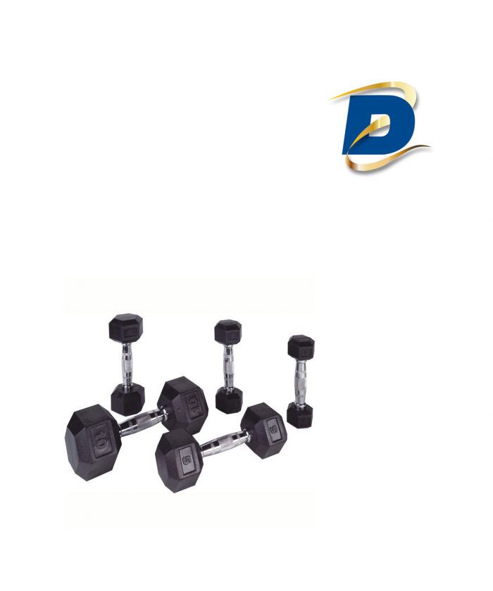 haltère hexagonal caoutchouc