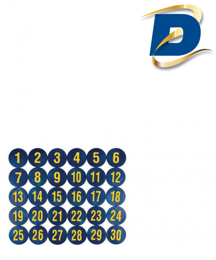 SET DE MARQUAGE 30 PIECES "NUMÉROTÉES"