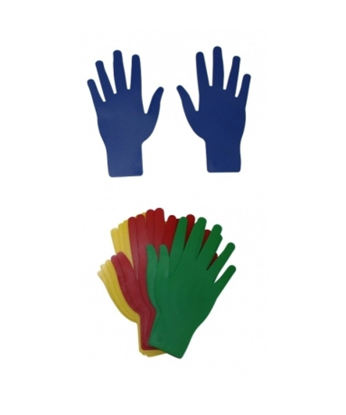 EMPREINTES MAINS ROUGE/BLEU (LOT DE 10 PAIRES)