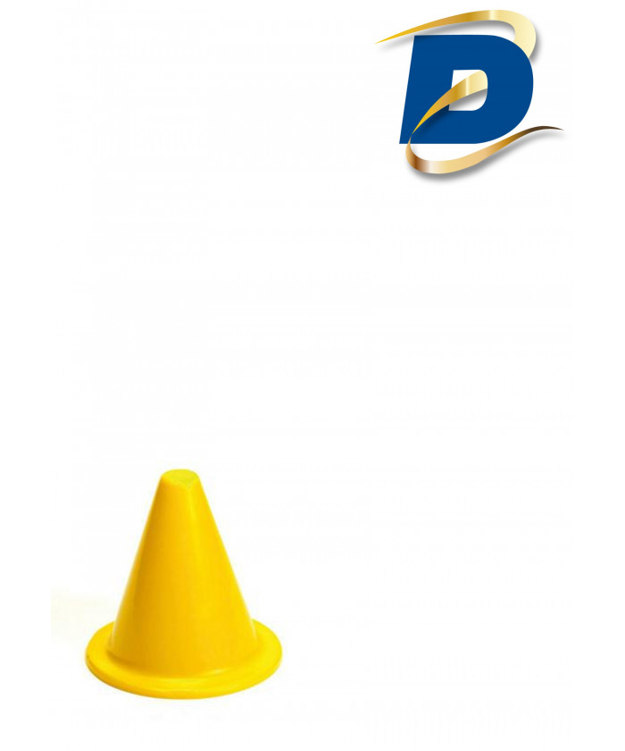 CONES SOUPLES PVC 20 CM BASE RONDE - COLORIS JAUNE (LOT DE 10)