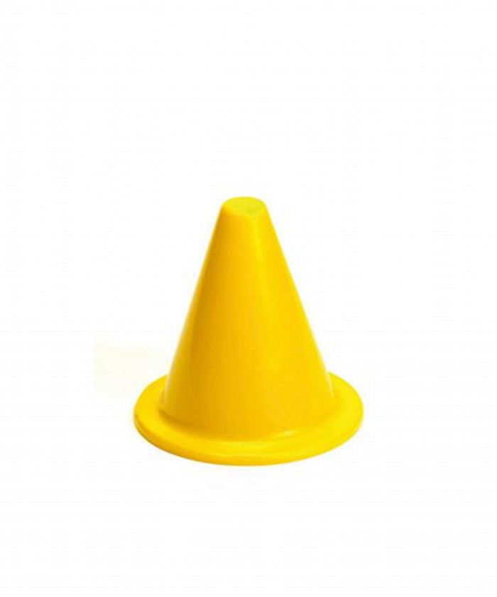 CONES SOUPLES PVC 20 CM BASE RONDE - COLORIS JAUNE (LOT DE 10)