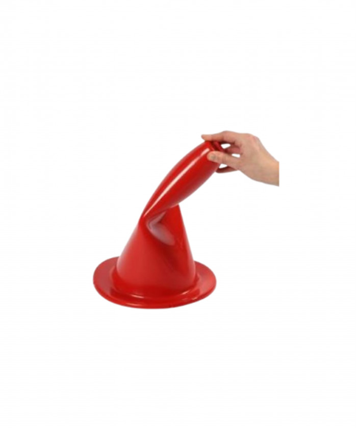 CONE SOUPLE PVC 35 CM BASE RONDE - COLORIS ROUGE