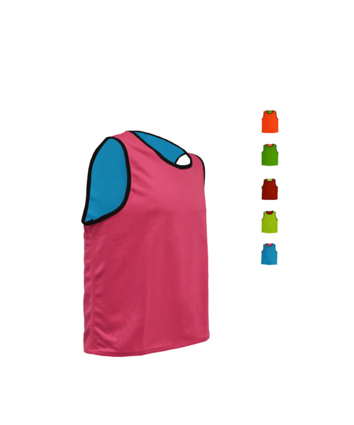 CHASUBLE REVERSIBLE POLYESTER RUGBY TAILLE XS/S - ROUGE/JAUNE