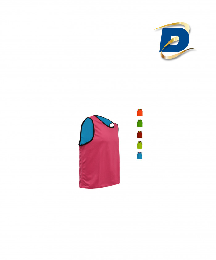CHASUBLE REVERSIBLE POLYESTER RUGBY TAILLE XS/S - ORANGE/VERT