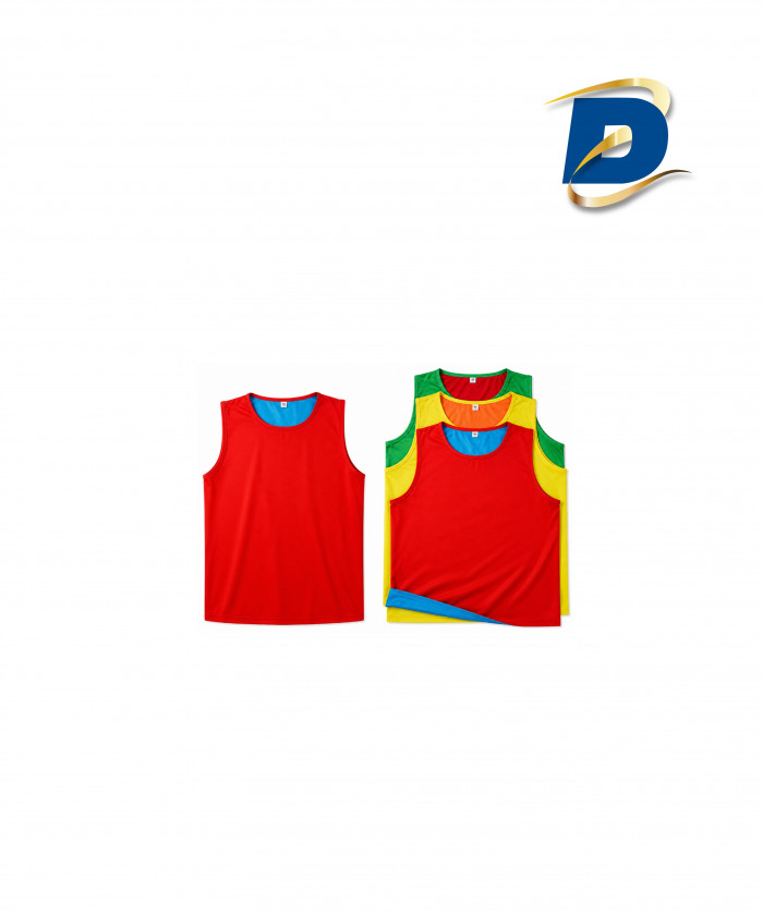 CHASUBLE REVERSIBLE POLYESTER RUGBY TAILLE M - ROSE/VERT